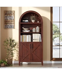 gaomon 5-Tier Open Display Shelf with Nice Texture, Farmhouse Storage Cabinet for Kitchen