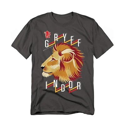 Harry Potter Men's Gryffindor Textured Lion Headshot T Shirt
