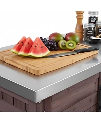 Streamdale Furniture 78.3" Outdoor Kitchen Island with Foldable Grill Table.