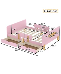 Streamdale Furniture Platform Bed with Storage, Solid Wood Frame, No Box Spring Needed