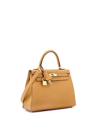 Pre-Owned HERMES Kelly 25 Handbag Brown Epsom with Gold Hardware