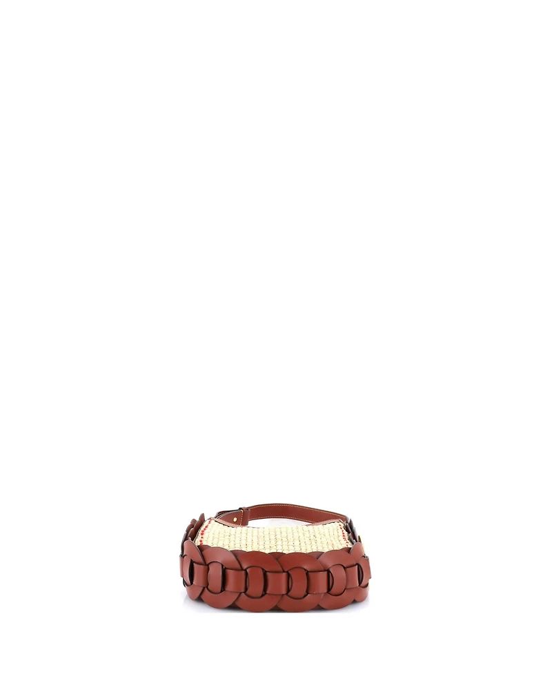 Pre-Owned Chloe Small Darryl Hobo Raffia and Leather