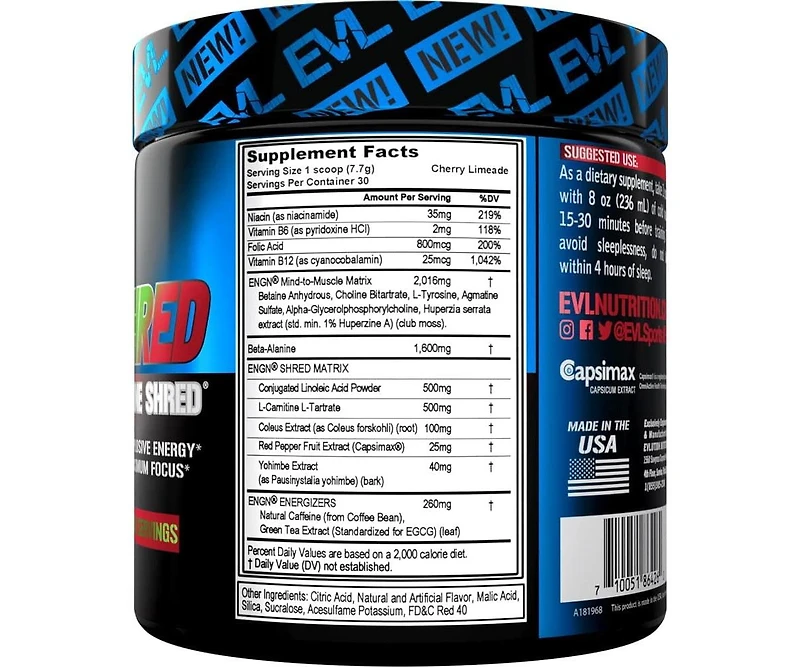 Evl Ultimate Pre Workout Powder - Thermogenic Fat Burner Preworkout Powder Drink