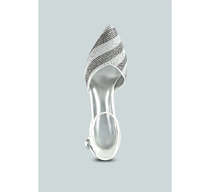 Nobles Womens Rhinestone Patterned Stiletto Sandals