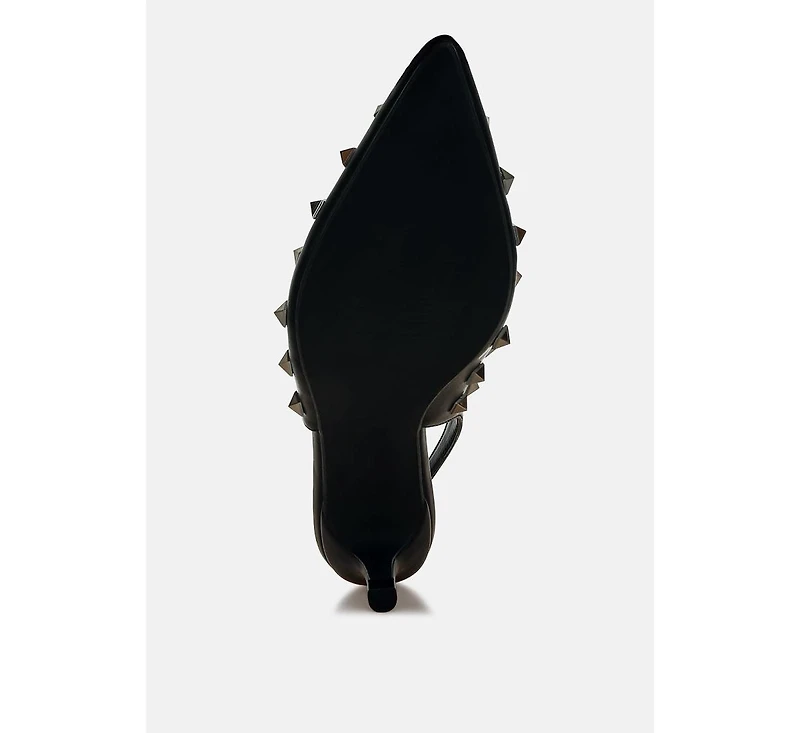 Hegron Stud Embellished Kitten Heels