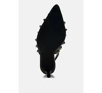Hegron Stud Embellished Kitten Heels