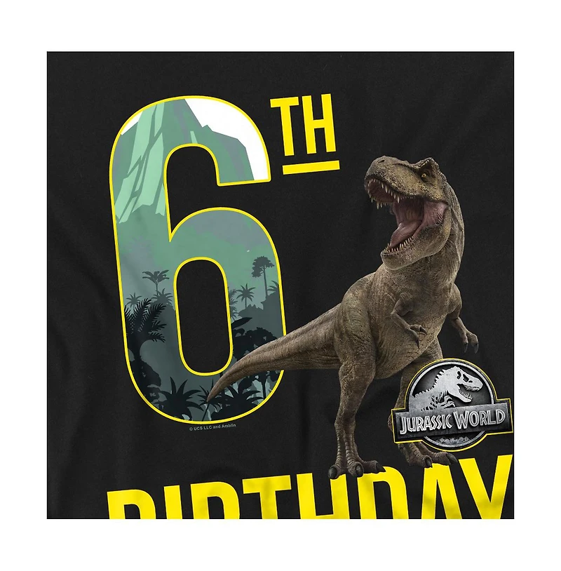 Jurassic Park Men's World 6th Birthday T-Rex T Shirt