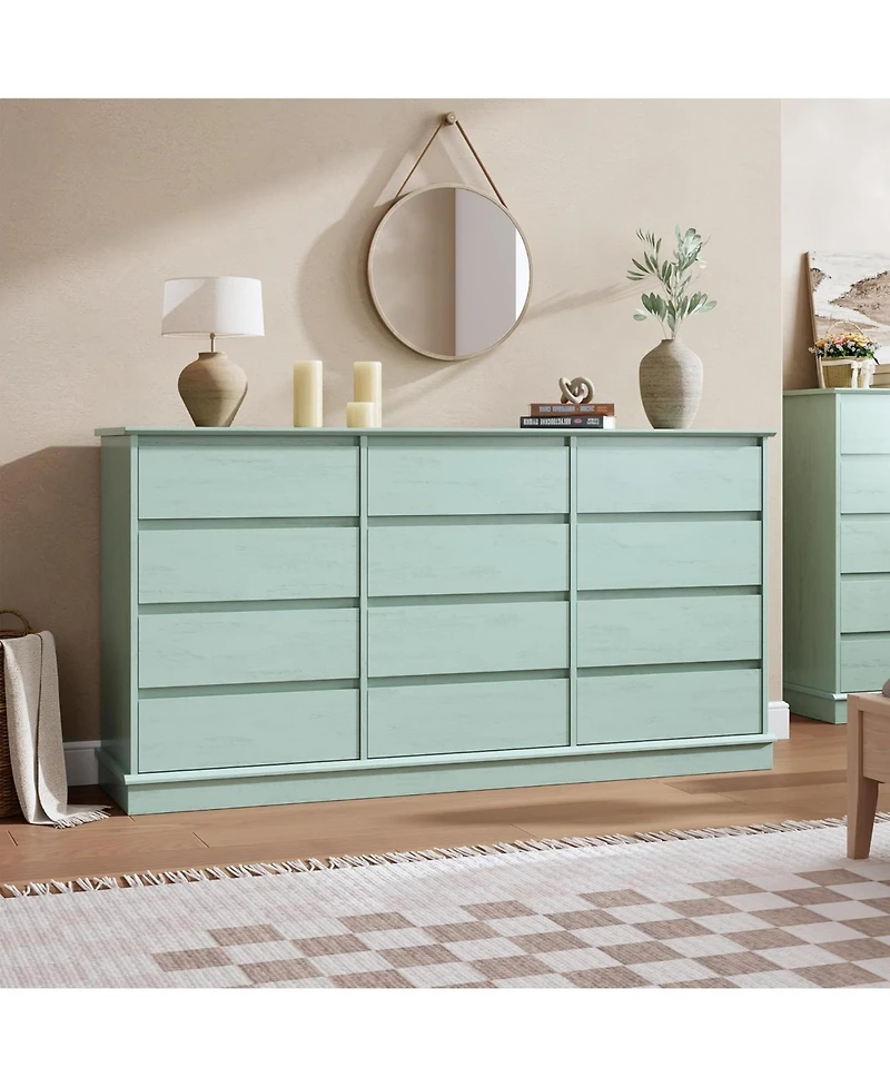 gaomon 12-Drawer Dresser for Bedroom, Large Double Chest of Drawers with Deep Storage & Wide Top