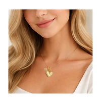 Hollywood Sensation Sophia Mom Pave Heart & Floral Charm Necklace