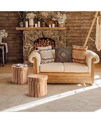 Sorbus 15 Inch Faux Tree Stumps Log Foldable Storage Ottoman - Perfect Footstool, Toy Box Storage, Chest Hassock and more