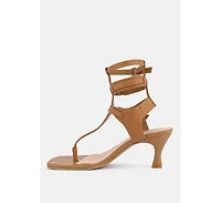 Nereid Black Kitten Heel Cut Out Gladiator Sandals