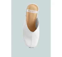 Benji Leather Clogs In White