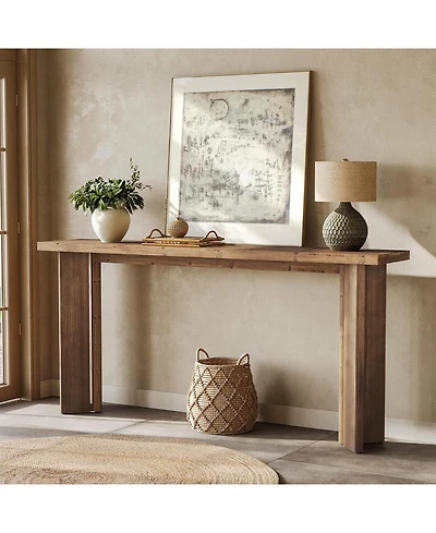 Tribesigns Solid Wood Console Table, 70.9-Inch Narrow Long Sofa Table, Farmhouse Entryway Table