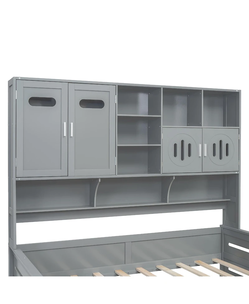 Streamdale Furniture Twin Daybed with Drawers, Cabinet, & Shelf