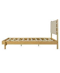 Streamdale Furniture Queen Mid-Century Platform Bed Frame with Headboard