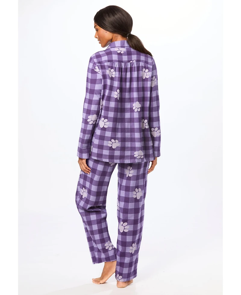 Dreams & Co. Women's Plus Classic Flannel Pajama Set