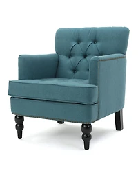 Streamdale Furniture Dark Teal Tufted Club Chair With Studded Trim