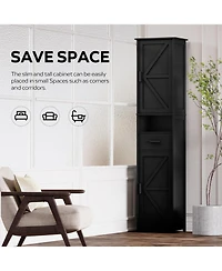 Streamdale Furniture Streamdale 69" Tall Bathroom Storage Cabinet with Barn Doors & Drawer