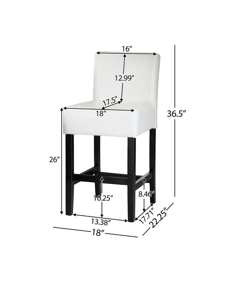 Streamdale Furniture Streamdale Elegant Ivory Bonded Leather Counter Stools (Set of 2)