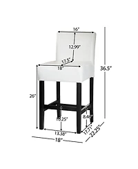 Streamdale Furniture Streamdale Elegant Ivory Bonded Leather Counter Stools (Set of 2)