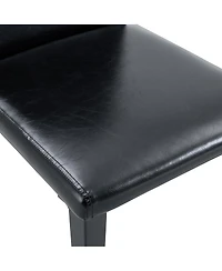 Streamdale Furniture Minimalist Pu Leather Dining Chair with Metal Legs