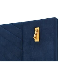 Streamdale Furniture Streamdale King Size Velvet Bed Frame with Tufted Wingback Headboard