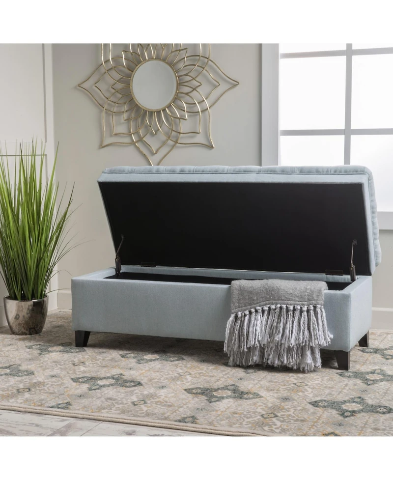 Streamdale Furniture Fabric Storage Ottoman with Birch Legs