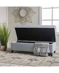 Streamdale Furniture Fabric Storage Ottoman with Birch Legs