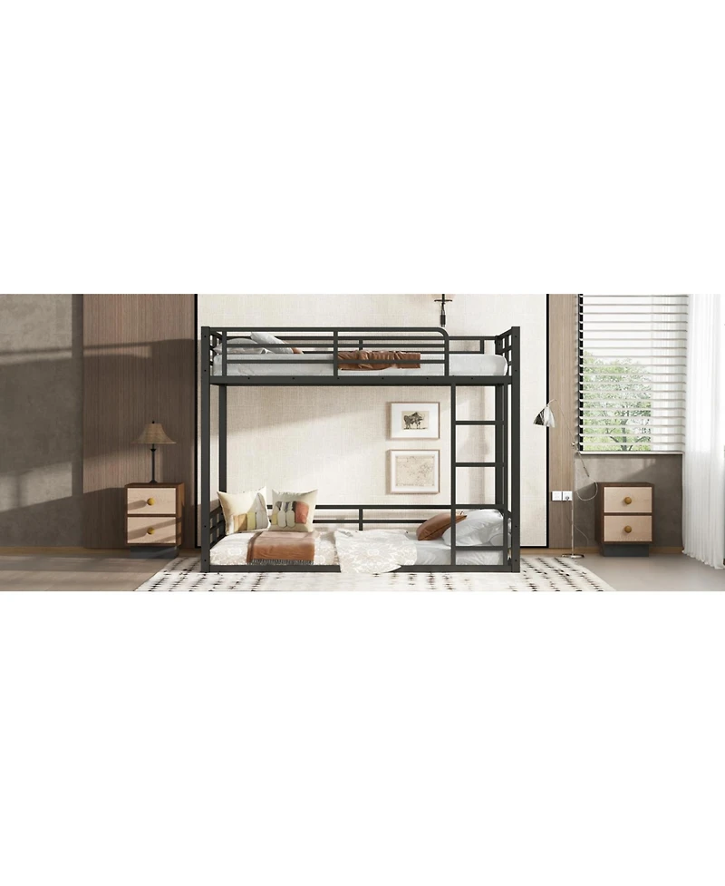 Streamdale Furniture Metal Twin Xl Bunk Bed Frame - Heavy Duty, Noise-Reduced