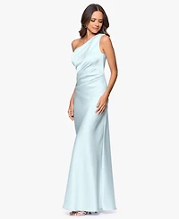 Betsy & Adam Petite One-Shoulder Sheath Gown