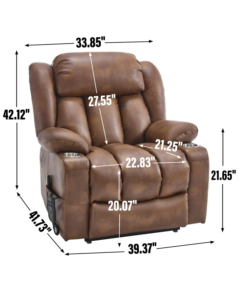 Streamdale Furniture Leatherair Power Lift Recliner 350 Lbs Massage