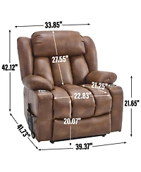 Streamdale Furniture Leatherair Power Lift Recliner 350 Lbs Massage