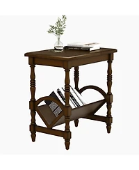 Streamdale Classic Wooden Side Table with Magazine Rack