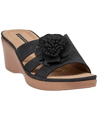 Gc Shoes Women's Jenna Floral Slip-On Wedge Sandals