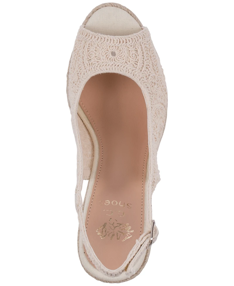 Gc Shoes Women's Bowery Crochet Espadrille Wedge Sandals