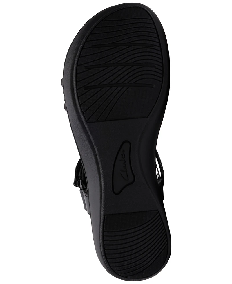 Clarks Women's Cloudsteppers Round toe Wedge Sandals