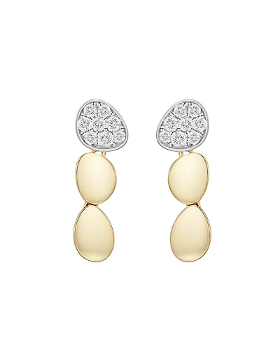 Macy's Diamond (1/4 ct. t.w.) Earrings in Sterling Silver and 14k Gold Over Sterling Silver