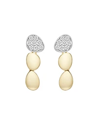 Macy's Diamond (1/4 ct. t.w.) Earrings in Sterling Silver and 14k Gold Over Sterling Silver