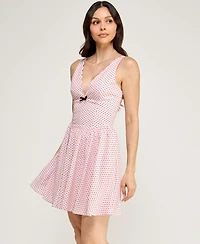 Rare Editions Juniors' Polka Dot Sleeveless Dress