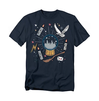 Harry Potter Men's Hogwarts Holiday Snowglobe Hedwig T Shirt