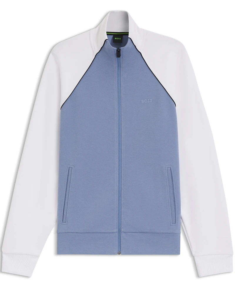 Boss by Hugo Boss Men's Cotton-Blend Contrast Piping Sweatshirt