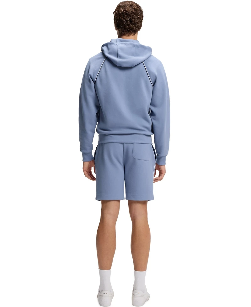 Boss by Hugo Men's Cotton-Blend Zip-Up Piping Detail Hoodie