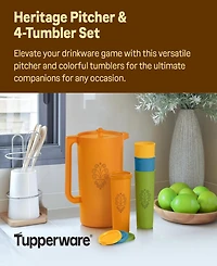 Tupperware Retro Classic 5-Piece Pitcher and Tumbler Set