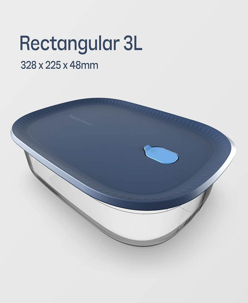 Tupperware Voila Glass 3.2-Quart Xl Rectangular Container