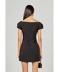 endless rose Women's Bow Mini Dress