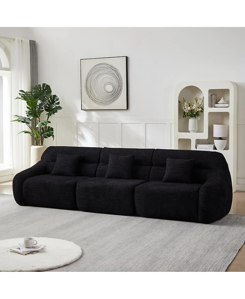 Streamdale Furniture Modern Luxury 123.2-inch Curved Chenille Modular Cloud Sofa.