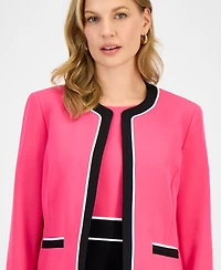 Kasper Women's Contrast-Trim Open-Front Jacket, Regular & Petite