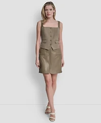 Dkny Women's Techy Sport Button-Up Vest Top