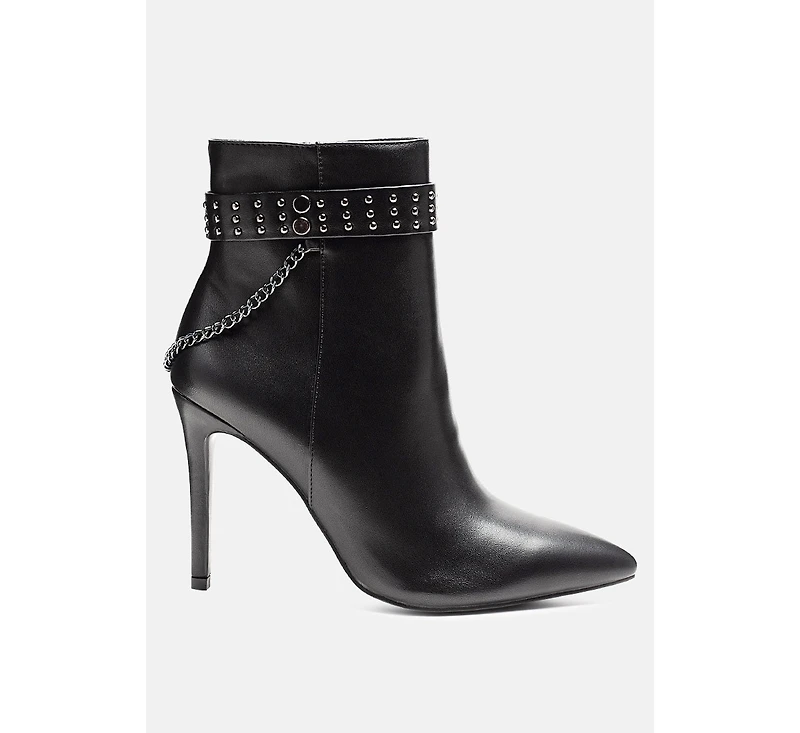 London Rag Womens Kendra Faux Leather High Heel Stiletto Boots