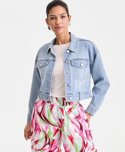 I.n.c. International Concepts Women's Cropped Denim Jacket